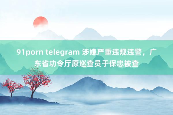 91porn telegram 涉嫌严重违规违警，广东省功令厅原巡查员于保忠被查