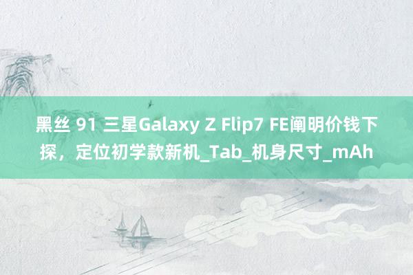 黑丝 91 三星Galaxy Z Flip7 FE阐明价钱下探，定位初学款新机_Tab_机身尺寸_mAh