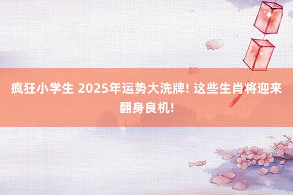 疯狂小学生 2025年运势大洗牌! 这些生肖将迎来翻身良机!